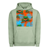 Pigment Oil Green funny frogs seamless pattern Urban Hoodie - HRA Design Shop