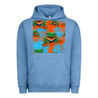 Pigment Pebble Blue funny frogs seamless pattern Urban Hoodie - HRA Design Shop