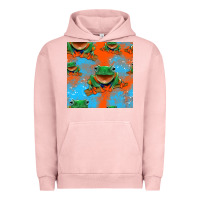 Pigment Salmon funny frogs seamless pattern Urban Hoodie - HRA Design Shop