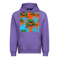 Tulip funny frogs seamless pattern Urban Hoodie - HRA Design Shop