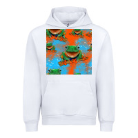 White funny frogs seamless pattern Urban Hoodie - HRA Design Shop