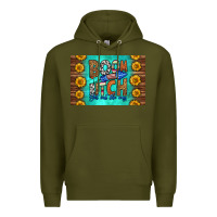 Army Green boom bitch get out the way skinny metal can holder Premium Hoodie - HRA Design Shop