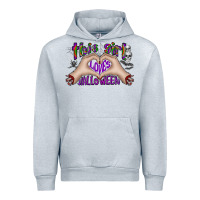 Heather Grey this girl loves halloween Urban Hoodie - CowhideDigitalArt