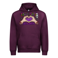 Mauve Wine this girl loves halloween Urban Hoodie - CowhideDigitalArt