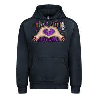Navy this girl loves halloween Urban Hoodie - CowhideDigitalArt