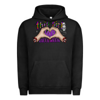 Pigment Black this girl loves halloween Urban Hoodie - CowhideDigitalArt