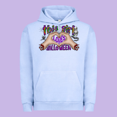 This Girl Loves Halloween Urban Hoodie Designed By Cowhidedigitalart