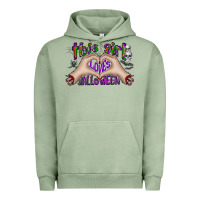 Pigment Oil Green this girl loves halloween Urban Hoodie - CowhideDigitalArt