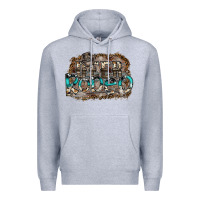 Heather Grey deer rodeo Premium Hoodie - SublimationCraftShop