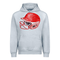 Heather Grey red softball helmet fa element Urban Hoodie - FaDigitalArtStudio