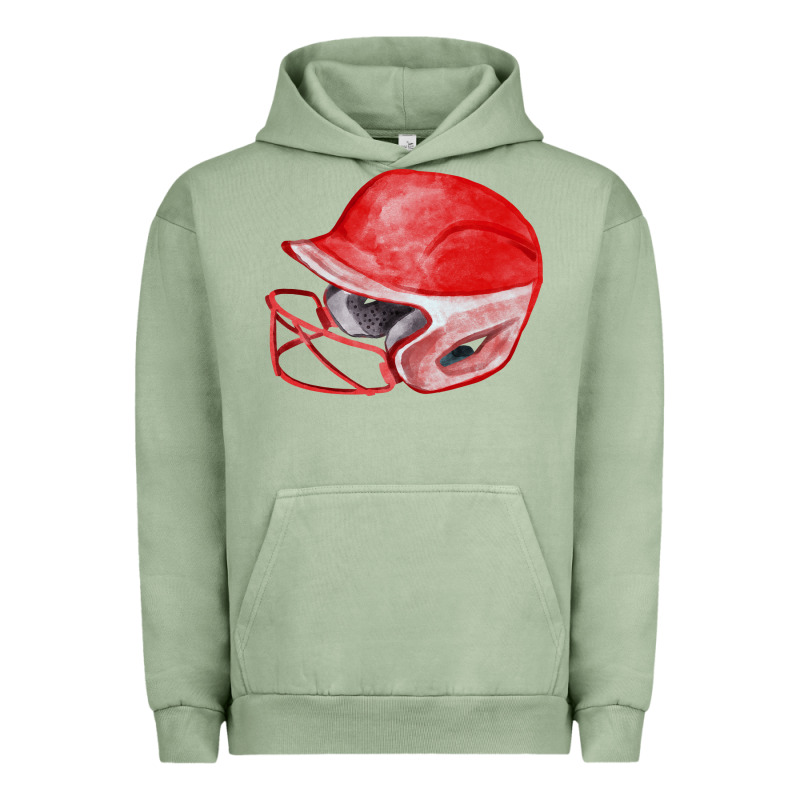 Red Softball Helmet Fa Element Urban Hoodie by FaDigitalArtStudio | Teevron