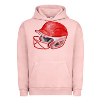 Pigment Salmon red softball helmet fa element Urban Hoodie - FaDigitalArtStudio