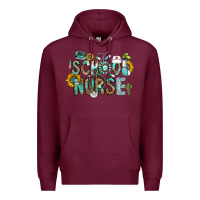 Burgundy school nurse Premium Hoodie - CowhideDigitalArt