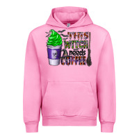 Fuchsia Pink this witch needs coffee Urban Hoodie - CowhideDigitalArt