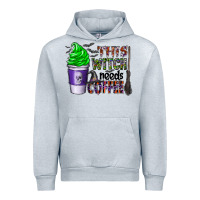 Heather Grey this witch needs coffee Urban Hoodie - CowhideDigitalArt