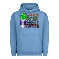 Pigment Pebble Blue this witch needs coffee Urban Hoodie - CowhideDigitalArt