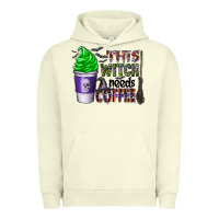 Pigment Pistachio this witch needs coffee Urban Hoodie - CowhideDigitalArt