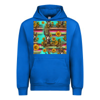 Cobalt sunflowers donkey seamless pattern Urban Hoodie - HRA Design Shop