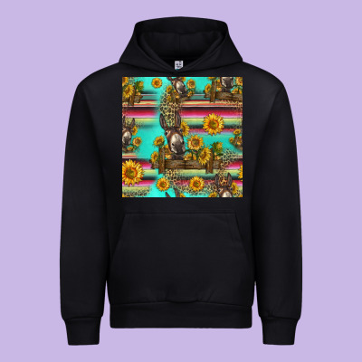 Sunflowers Donkey Seamless Pattern Urban Hoodie Designed By Hra Design Shop