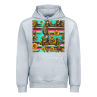 Heather Grey sunflowers donkey seamless pattern Urban Hoodie - HRA Design Shop