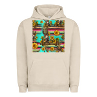 Pigment French Oak sunflowers donkey seamless pattern Urban Hoodie - HRA Design Shop