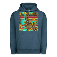 Pigment Midnight Navy sunflowers donkey seamless pattern Urban Hoodie - HRA Design Shop