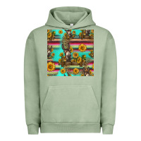 Pigment Oil Green sunflowers donkey seamless pattern Urban Hoodie - HRA Design Shop