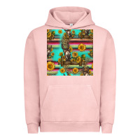 Pigment Salmon sunflowers donkey seamless pattern Urban Hoodie - HRA Design Shop