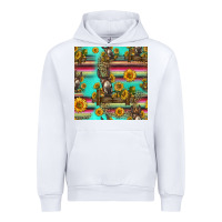 White sunflowers donkey seamless pattern Urban Hoodie - HRA Design Shop