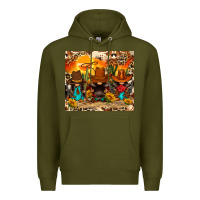 Army Green western gnomies Premium Hoodie - FaDigitalArtStudio