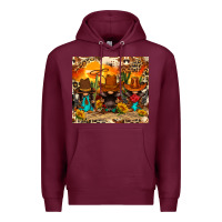 Burgundy western gnomies Premium Hoodie - FaDigitalArtStudio