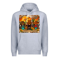 Heather Grey western gnomies Premium Hoodie - FaDigitalArtStudio
