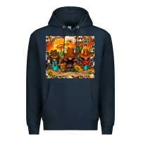 Navy western gnomies Premium Hoodie - FaDigitalArtStudio