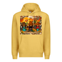 Antique Gold western gnomies Premium Hoodie - FaDigitalArtStudio