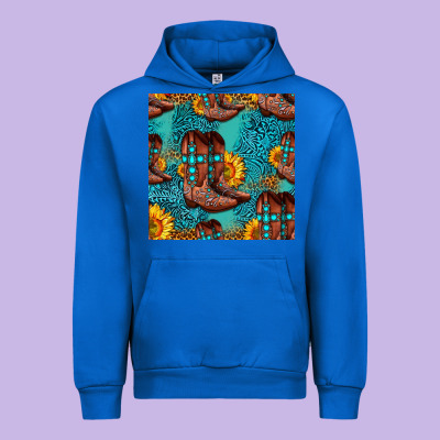 Western Boots Seamless Pattern Urban Hoodie Designed By Hra Design Shop
