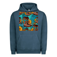Pigment Midnight Navy western boots seamless pattern Urban Hoodie - HRA Design Shop