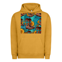 Pigment Peanut Butter western boots seamless pattern Urban Hoodie - HRA Design Shop
