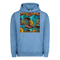 Pigment Pebble Blue western boots seamless pattern Urban Hoodie - HRA Design Shop
