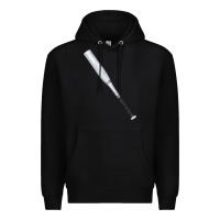 Black white wooden softball bat Premium Hoodie - FaDigitalArtStudio