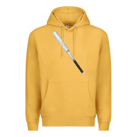 Mustard white wooden softball bat Premium Hoodie - FaDigitalArtStudio