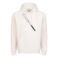 Pale Pink white wooden softball bat Premium Hoodie - FaDigitalArtStudio