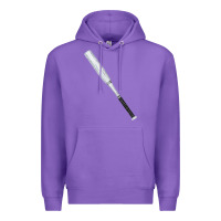 Purple white wooden softball bat Premium Hoodie - FaDigitalArtStudio