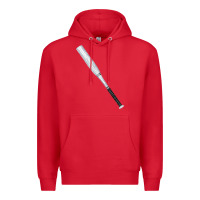 Red white wooden softball bat Premium Hoodie - FaDigitalArtStudio