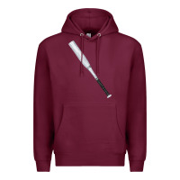 Burgundy white wooden softball bat Premium Hoodie - FaDigitalArtStudio