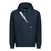 Navy white wooden softball bat Premium Hoodie - FaDigitalArtStudio