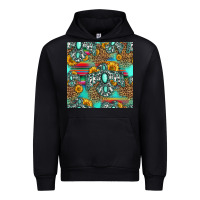 Black western turquoise thunderbird seamless pattern Urban Hoodie - HRA Design Shop