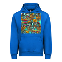 Cobalt western turquoise thunderbird seamless pattern Urban Hoodie - HRA Design Shop