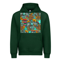 Forest Green western turquoise thunderbird seamless pattern Urban Hoodie - HRA Design Shop
