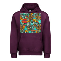 Mauve Wine western turquoise thunderbird seamless pattern Urban Hoodie - HRA Design Shop