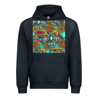Navy western turquoise thunderbird seamless pattern Urban Hoodie - HRA Design Shop